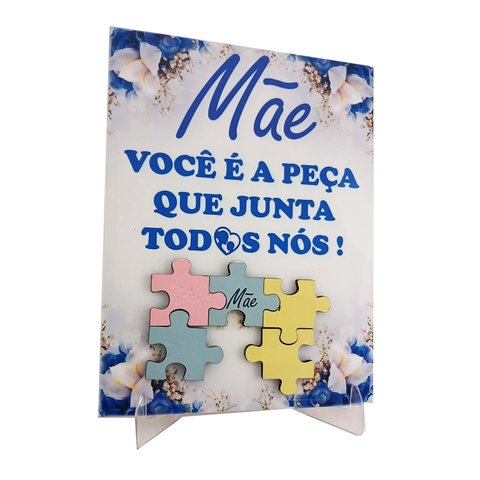 Azulejo Porta Retrato Presente Dia Das Mães - Escreva Você Mesmo o Nome Dos Filhos Coleção Tea & Amo