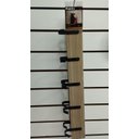 Ver imagem 2 de Cabideiro de Madeira Simples Nogueira com 5 Ganchos Pretos Grande