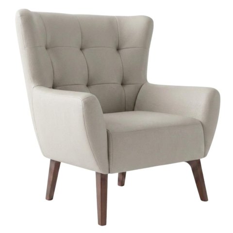 Poltrona Decorativa Malta Base Madeira Courino Tcs 725 Moll