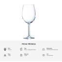 Ver imagem 3 de Kit 2 Taças de Cristal Arcoroc Vinho Chef Sommelier 470ml