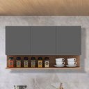 Ver imagem 1 de Armário de Cozinha Aéreo 118cm 3 Portas Duda Z34 Grafite/freijó - Mpozenato