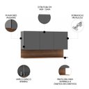 Ver imagem 3 de Armário de Cozinha Aéreo 118cm 3 Portas Duda Z34 Grafite/freijó - Mpozenato