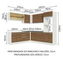 Ver imagem 4 de Armário de Cozinha Completa de Canto 100% MDF 459cm Branco/Rustic Acordes Madesa 01