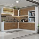 Ver imagem 1 de Armário de Cozinha Completa de Canto 100% MDF 459cm Branco/Rustic Acordes Madesa 01