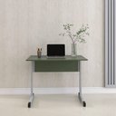 Ver imagem 1 de Mesa de Escritório Reta M90 P15 Tubular MDF-MDP 90cm Sálvia-Cinza Pandin Móveis