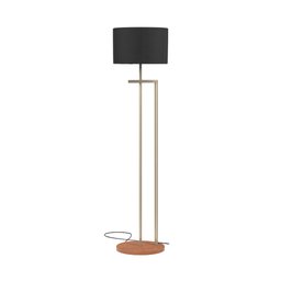 Luminária Abajur de Chão Indústrial Salone Champanhe com Cúpula Preta - 3