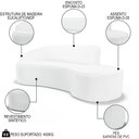 Ver imagem 3 de Sofá Living 4 Lugares 300cm Braço Esquerdo Mozart D06 Sintético Branco - Mpozenato