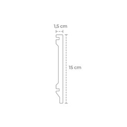 Rodapé de Poliestireno 15cm X 15mm X 2,40m Liso Nfr Rodapés - 3