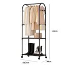 Ver imagem 7 de ARARA GUARDA ROUPAS ESTANTE 2 PRATELEIRAS CARRINHO ORGANIZADOR CABIDEIRO QUARTO VESTIARIO SAPATEIRA