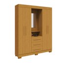 Ver imagem 2 de Guarda-Roupa Solteiro 4 Portas 3 Gavetas Capelinha com Espelho 164cm Espresso Móveis Marrom/Cinamomo