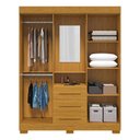 Ver imagem 3 de Guarda-Roupa Solteiro 4 Portas 3 Gavetas Capelinha com Espelho 164cm Espresso Móveis Marrom/Cinamomo