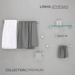 Cabide de Banheiro Grego Metal Acessório Suporte Redondo Escovado Acetinado Athenas - 7