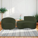Ver imagem 1 de Kit Divã Recamier Orgânico Marrocos 150cm Lado Esquerdo e 1 Poltronas Amore Linho