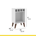 Ver imagem 3 de Mesa de Apoio Lateral com Adega 43 X 71 Cm Nicho Pés Retrô Mdp Branco - Clicklar
