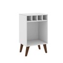 Ver imagem 2 de Mesa de Apoio Lateral com Adega 43 X 71 Cm Nicho Pés Retrô Mdp Branco - Clicklar