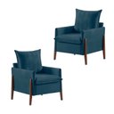 Ver imagem 1 de Kit 2 Poltronas em Veludo com Pés em Madeira Eucalipto Mm23