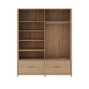 Ver imagem 3 de Guarda Roupa 4 Portas/gavetas Madeira Maciça Natural Marrom