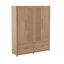 Ver imagem 2 de Guarda Roupa 4 Portas/gavetas Madeira Maciça Natural Marrom