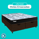 Ver imagem 4 de Cama Box Bau Blindado Casal + Colchão Molas Ensacadas Life Gold Paropas