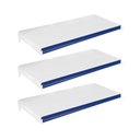 Ver imagem 1 de Kit 3 Bandejas Prateleiras 40x91 Para Gôndolas New Plus Com Porta Etiquetas Azul - SA Gôndolas