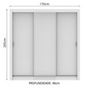 Ver imagem 3 de Guarda-Roupa Casal Madesa Mônaco 3 Portas de Correr Branco Cor:Branco