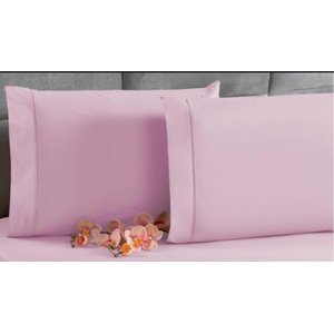 Kit 4 Fronha Avulsa Percal 200 Fios Ponto Palito Rosa