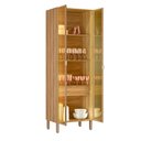 Ver imagem 6 de Cristaleira Intenza com 2 Portas Vidro Gaveta e LED Interno Roupeiro Closet Modulado Vidro:Freijo