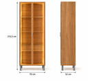 Ver imagem 4 de Cristaleira Intenza com 2 Portas Vidro Gaveta e LED Interno Roupeiro Closet Modulado Vidro:Freijo