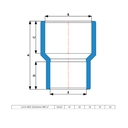 Ver imagem 2 de 10 Unidades Luva de Redução Irrigação Bitola 32mm X 25mm Cor Azul Durín