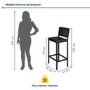 Ver imagem 4 de Conjunto Mesa Bistrô e 3 Banquetas Tampo de Madeira Maciça Madri Nature Preto/Nature