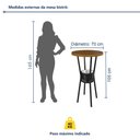 Ver imagem 3 de Conjunto Mesa Bistrô e 3 Banquetas Tampo de Madeira Maciça Madri Nature Preto/Nature