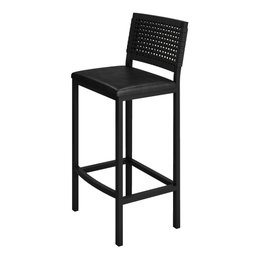 Conjunto Bistrô Bar Ripado 1 Mesa Tampo Madeira Maciça Redondo 3 Banquetas Madri - 16