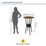 Conjunto Bistrô Bar Ripado 1 Mesa Tampo Madeira Maciça Redondo 3 Banquetas Madri - 3