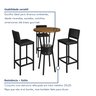 Conjunto Bistrô Bar Ripado 1 Mesa Tampo Madeira Maciça Redondo 3 Banquetas Madri - 8