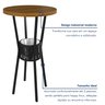 Conjunto Bistrô Bar Ripado 1 Mesa Tampo Madeira Maciça Redondo 3 Banquetas Madri - 7
