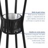 Conjunto Bistrô Bar Ripado 1 Mesa Tampo Madeira Maciça Redondo 3 Banquetas Madri - 6