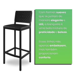Conjunto Bistrô Bar Ripado 1 Mesa Tampo Madeira Maciça Redondo 3 Banquetas Madri - 7
