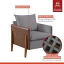 Ver imagem 6 de Kit 2 Poltrona Linho com Pés em Madeira Eucalipto Mm25 Cinza