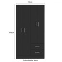 Ver imagem 5 de Guarda-roupa Solteiro Panamá 4 Portas 2 Gavetas Preto - Fellicci