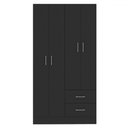 Ver imagem 3 de Guarda-roupa Solteiro Panamá 4 Portas 2 Gavetas Preto - Fellicci