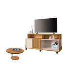 Ver imagem 1 de Rack Bancada Graci 1.3 com Mesa de Centro Sky Cinamomo Off White – Hb Móveis