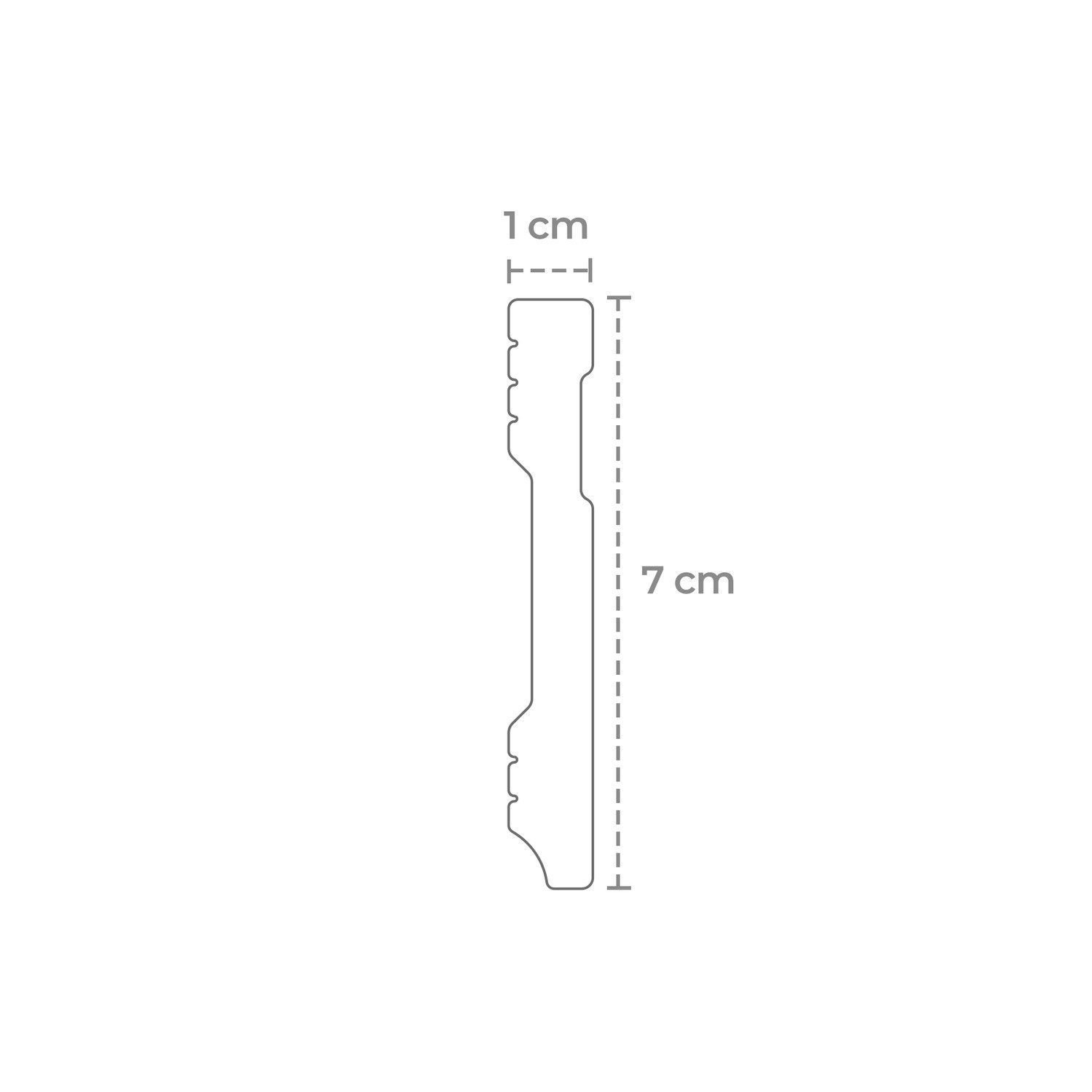 Rodapé de Poliestireno Slim 7cm X 10mm X 2,40m Frisado Nfr Rodapés - 3