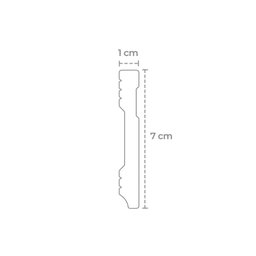 Rodapé de Poliestireno Slim 7cm X 10mm X 2,40m Frisado Nfr Rodapés - 3
