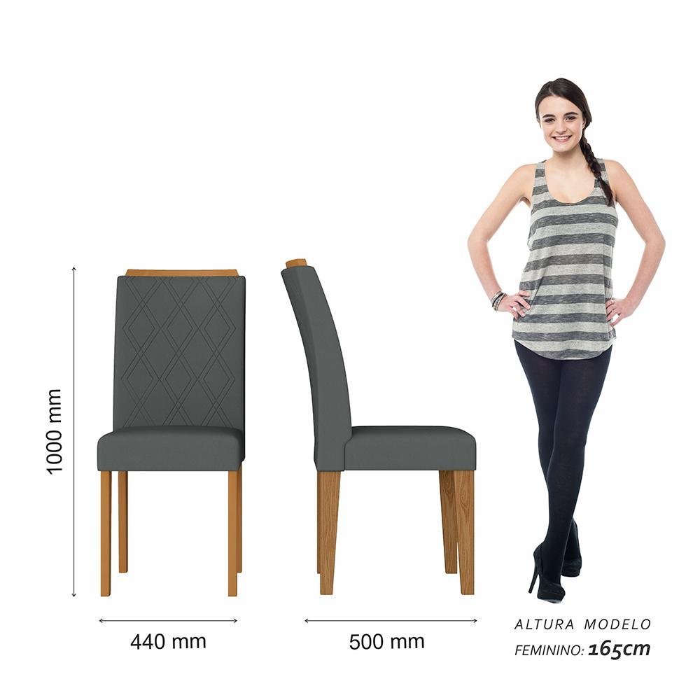 Mesa 1,60 com 6 Cadeiras Espanha Cinamo/off Prem/cinza - M. Arapongas Cinamomo/off Premium/cinza - 6