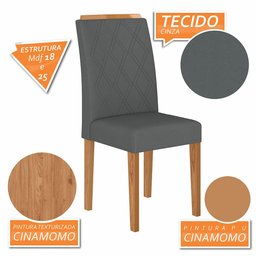 Mesa 1,60 com 6 Cadeiras Espanha Cinamo/off Prem/cinza - M. Arapongas Cinamomo/off Premium/cinza - 5