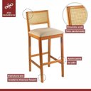 Ver mais imagens de Kit 2 Banquetas Rattan com Pés em Madeira Maciça Ariel Cinamomo