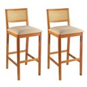 Ver imagem 1 de Kit 2 Banquetas Rattan com Pés em Madeira Maciça Ariel Cinamomo