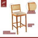 Ver mais imagens de Kit 3 Banquetas Rattan com Pés em Madeira Maciça Ariel