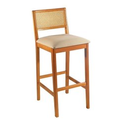 Kit 3 Banquetas Rattan com Pés em Madeira Maciça Ariel - 4