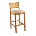 Ver imagem 4 de Kit 3 Banquetas Rattan com Pés em Madeira Maciça Ariel